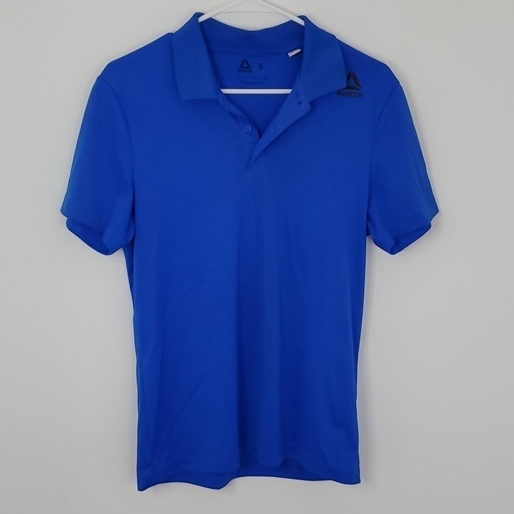 Reebok small blue speedwick athletic short sleeve polo shirt